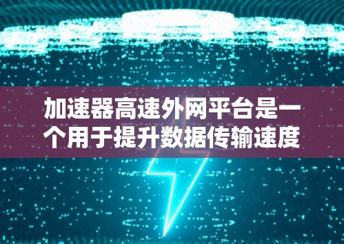 加速器高速外网平台是一个用于提升数据传输速度的加速器设备或平台，主要针对高速数据网络。以下是对其的详细介绍