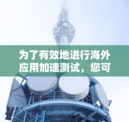 为了有效地进行海外应用加速测试，您可以按照以下步骤进行操作，确保测试的顺利进行并获得准确的结果